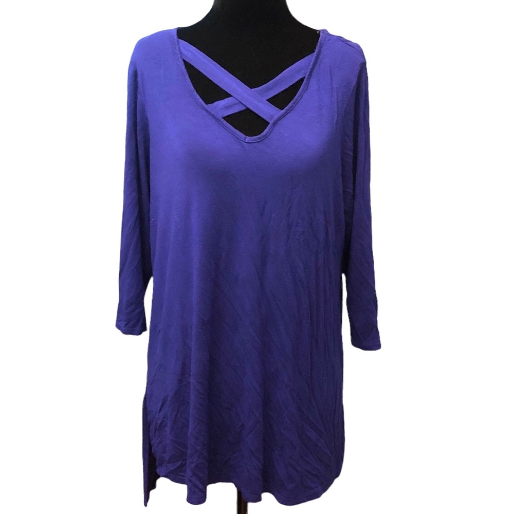 Pebble & Stone Anthropologie top blue 1X